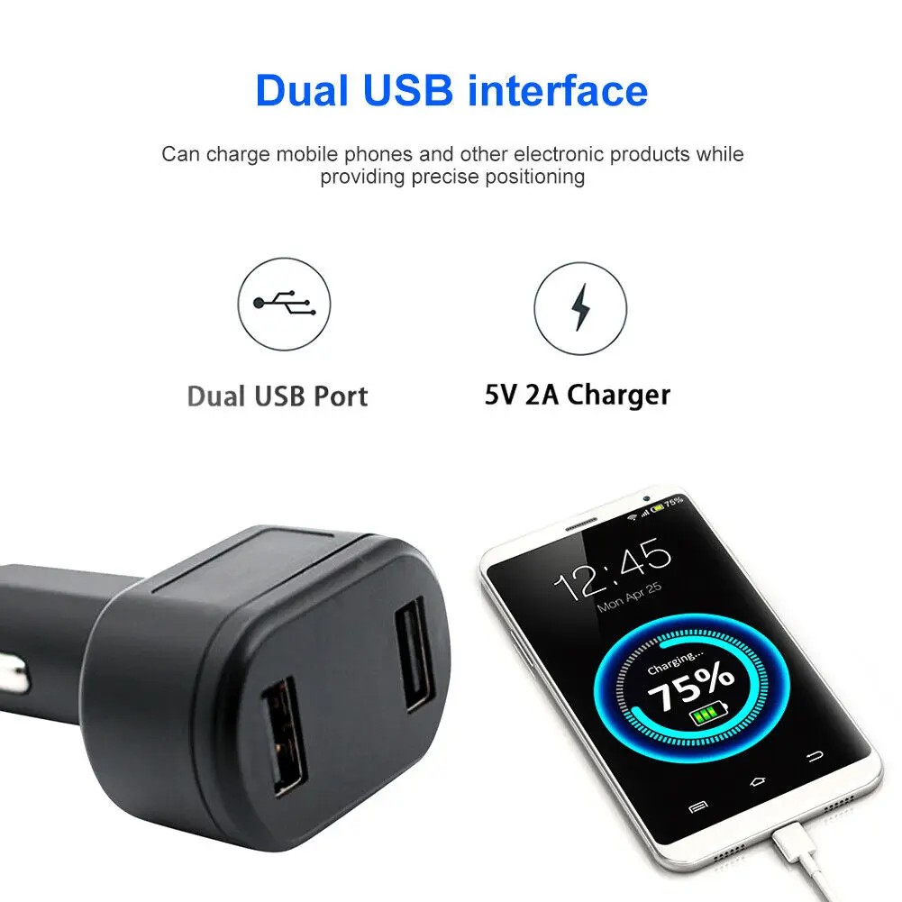 Car Usb Charger 4G/2G Dual USB Car Cigarette Lighter GPS Tracker ST-909 Car Phone Charger with Free Online Tracking APP