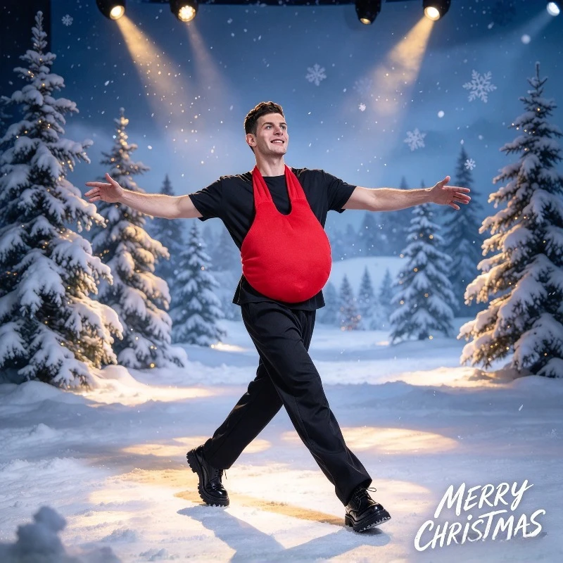 Christmas Adult Christmas Theme Fake Belly Accessories Christmas Role Playing Activities Comfortable Soft Padded Belly