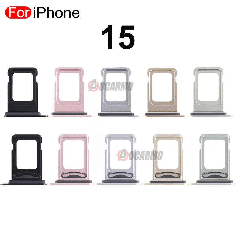 Aocarmo For Apple iPhone 15 Single Dual SIM Card Tray Holder Slot Drawer Black Pink Blue Yellow Green Replacement