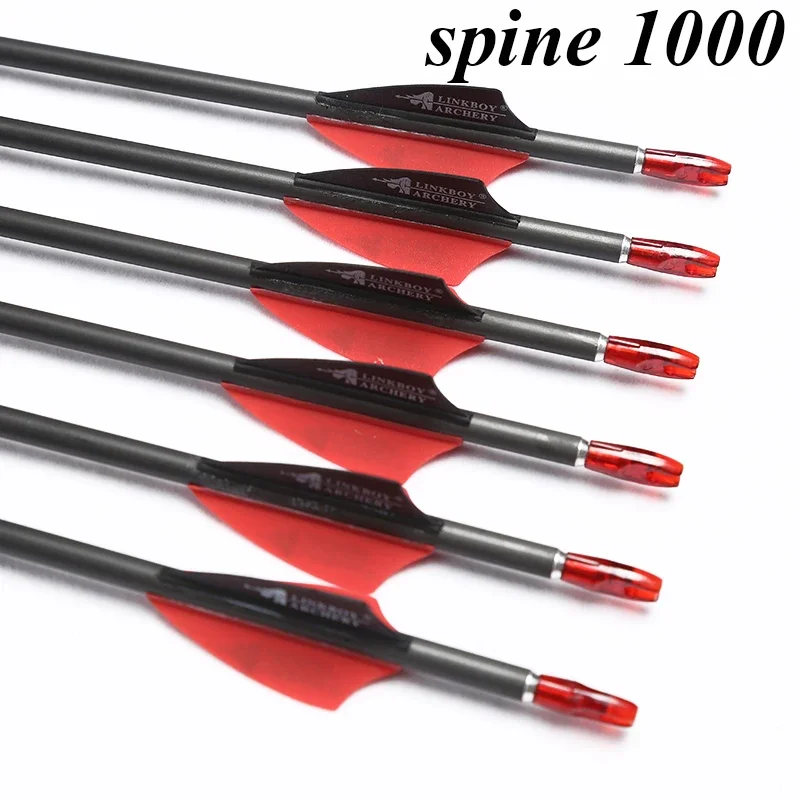 Archery SP400-1800 30'' ID4.2 Carbon Arrows 1.75'' Vanes Pin Nock 80gr Arrow Point for Recurve Bow Hunting Shooting 12pcs