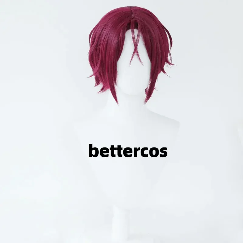 Anime Rin Matsuoka Cosplay Wig Short Red Wig Heat Resistant Synthetic Hair Halloween Party Wigs Wig Cap