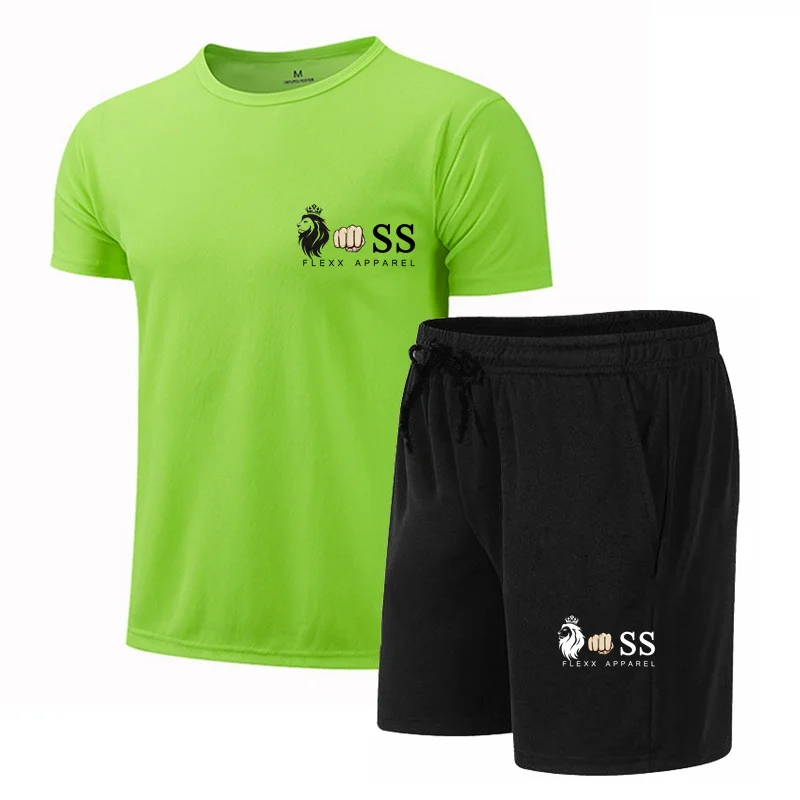 

Men's summer brand casual running shirt football shirt men's sportswear jogging T-shirt fast drying sports T-shirt fitness set