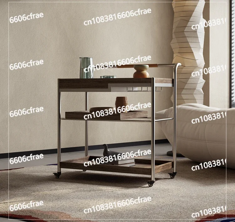 Trolley Side Table Living Room Large Capacity Sofa Side Cabinet Movable Small Apartment Side Table