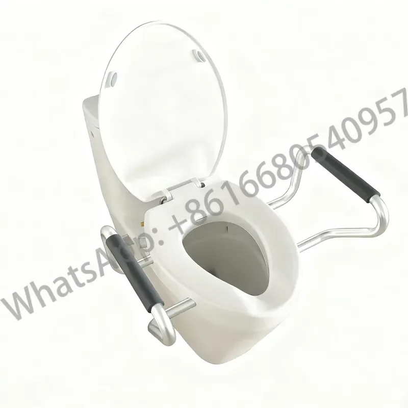 Elevated Raised Toilet Seat with Armrests for Elderly Disabled Bathroom Safety Aid