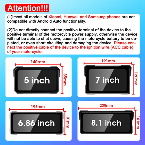 Imagen 2 del producto Jansite pantalla de visualización de motocicleta Carplay Moto navegación tablero Digital portátil Motobike Android Auto impermeable BT Monitor