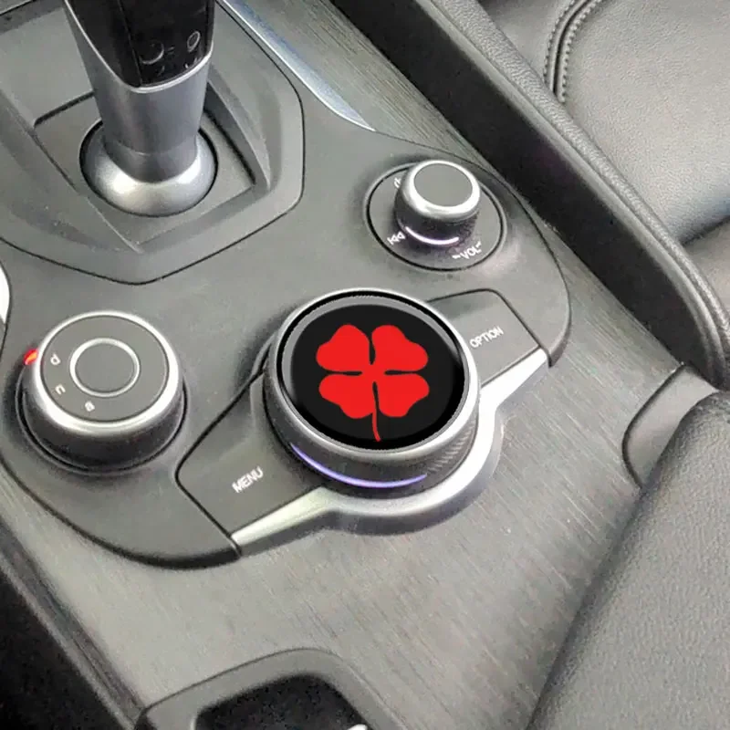 3D Center Console Knob Decoration Patch Car Stickers For Alfa Romeo Giulia Stelvio Interior Accessories Trim