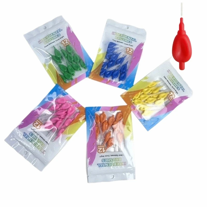 120pcs I Shape Interdental Brush Picks Orthodontic Correction Tooth Gap Brush Tooth Braces Cleaning Soft Bristles