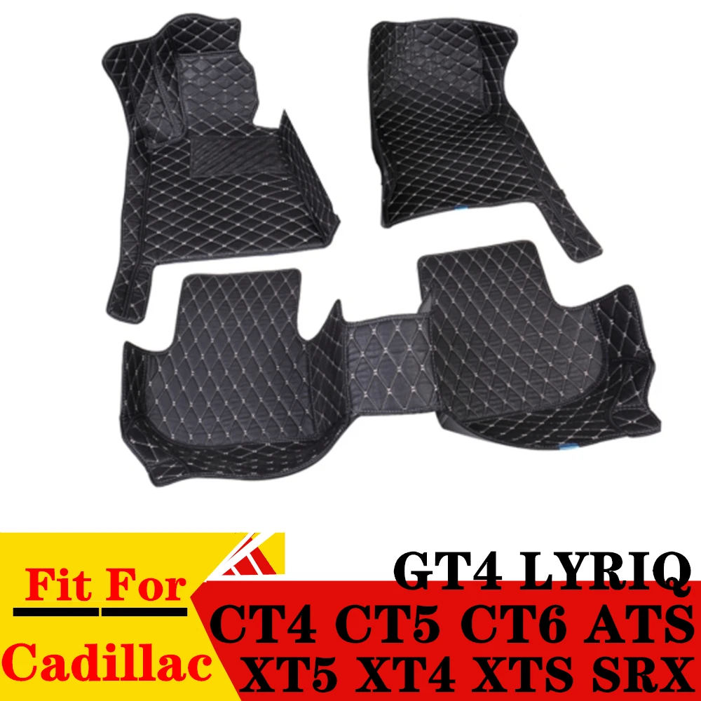 Car Floor Mats For Cadillac XTS CT6 XT5 XT4 CT4 GT4 CT5 SRX CTS ATS LYRIQ Custom Fit Front & Rear Floor Liner Cover Foot Pads