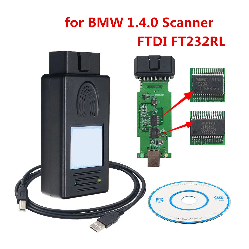 For BMW SCANNER 1.4.0 Diagnostic Scanner OBD2 Code Reader USB Car Engine ECU Coding Diagnostic Tool Fault Code Reader Reset Tool