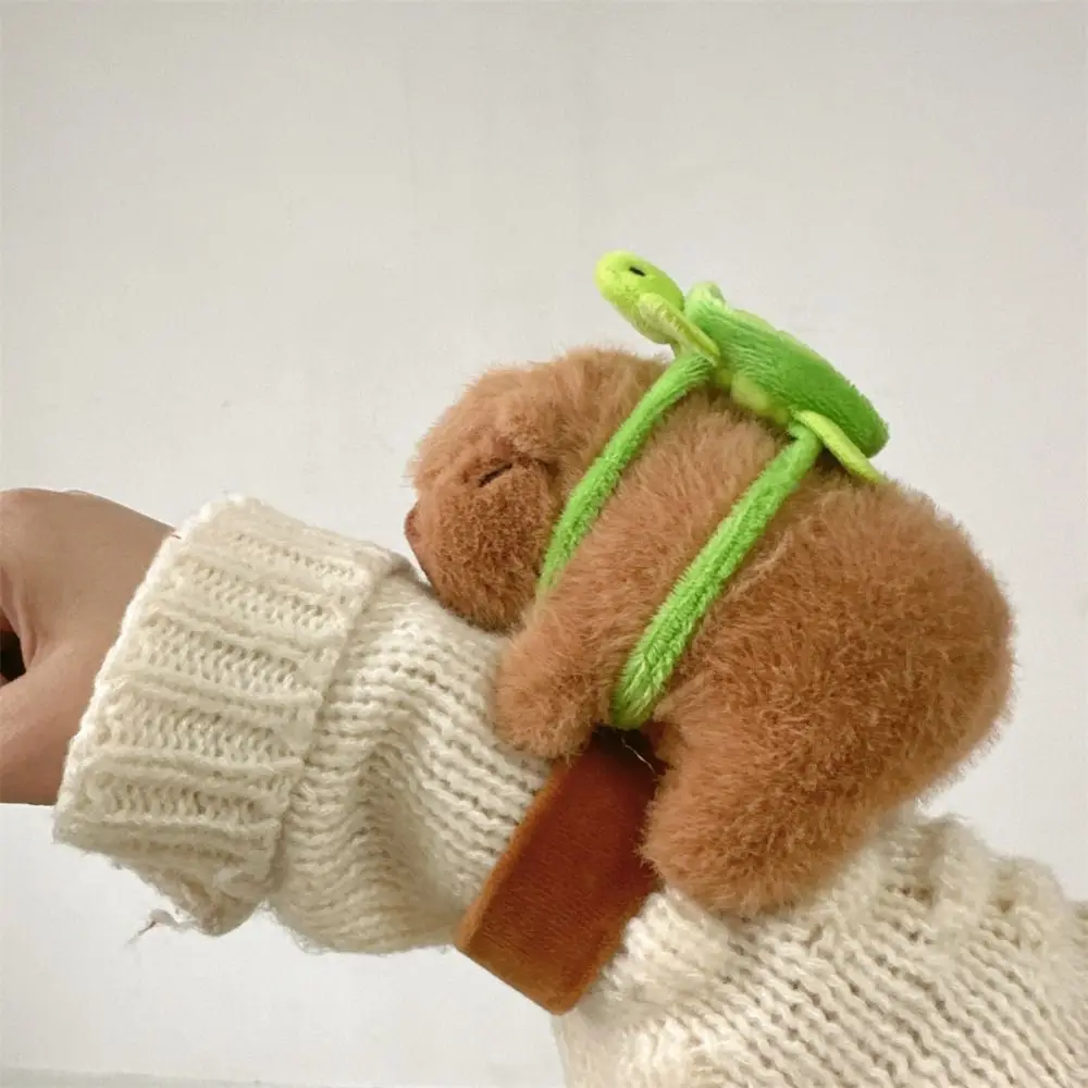 Schattige pluche capibara klap armbanden cartoon gevulde poppen dier klap ring knuffels klap speelgoed voor kinderen cadeau