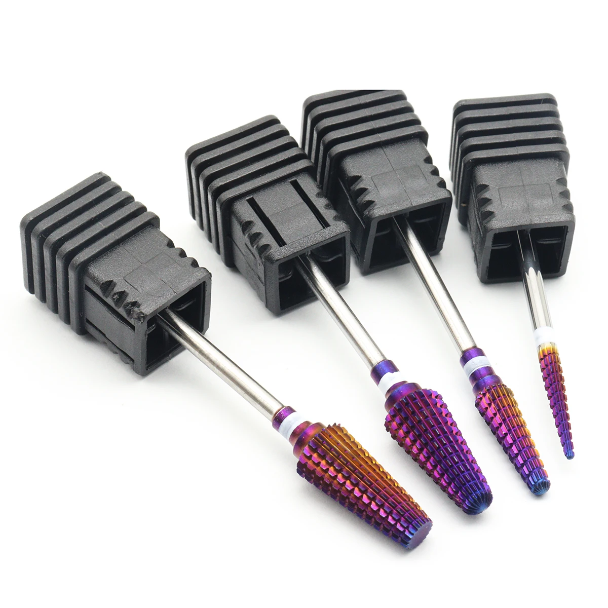 4pcs Kit Purple Pro Whole Carbide Nail Drill Bits Nail Art Electric Drill Machine Files Nail Art Tools Cut and Polish Nail Tools