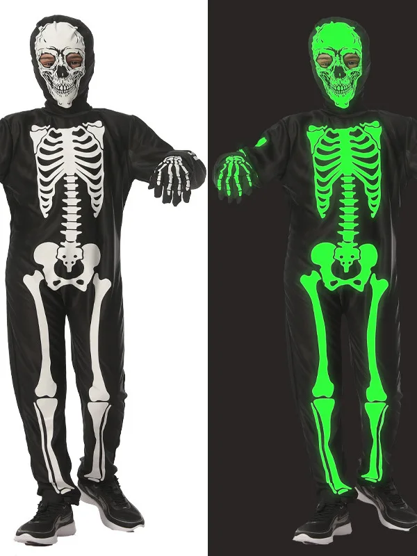

Halloween Children's Skull Ghost Night Light Party Set Costume Partywear Ladies Fashion Traditional Chinese Ethnic Stage Costume