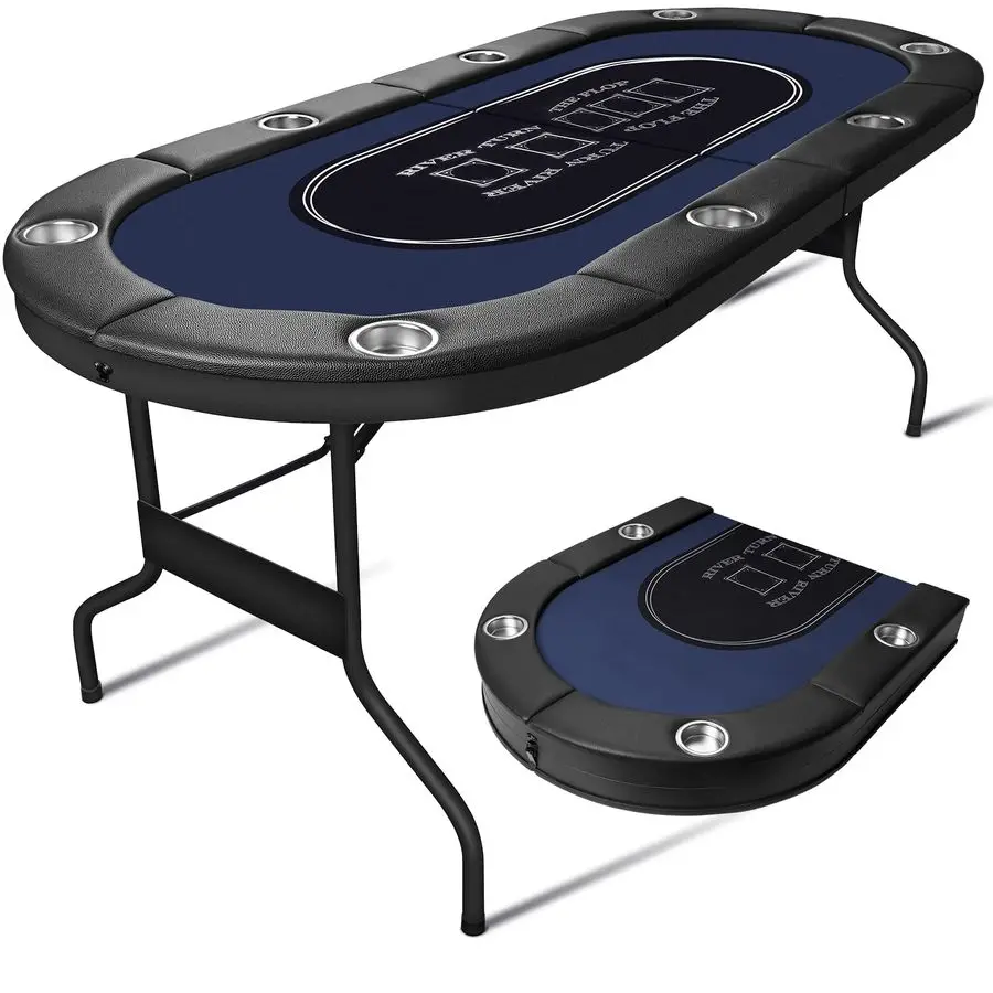 

Player Foldable Poker Table for Adults Professional Casino Design w Padded Rail amp Deep Cup Holders HeavyDuty Steel Frame Porta
