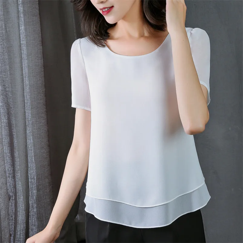 2024 Fashion Women Chiffon Simple Blouses&shirts Loose Solid Shirts Tops Blusas Femininas blusas elegantes blouse korean style