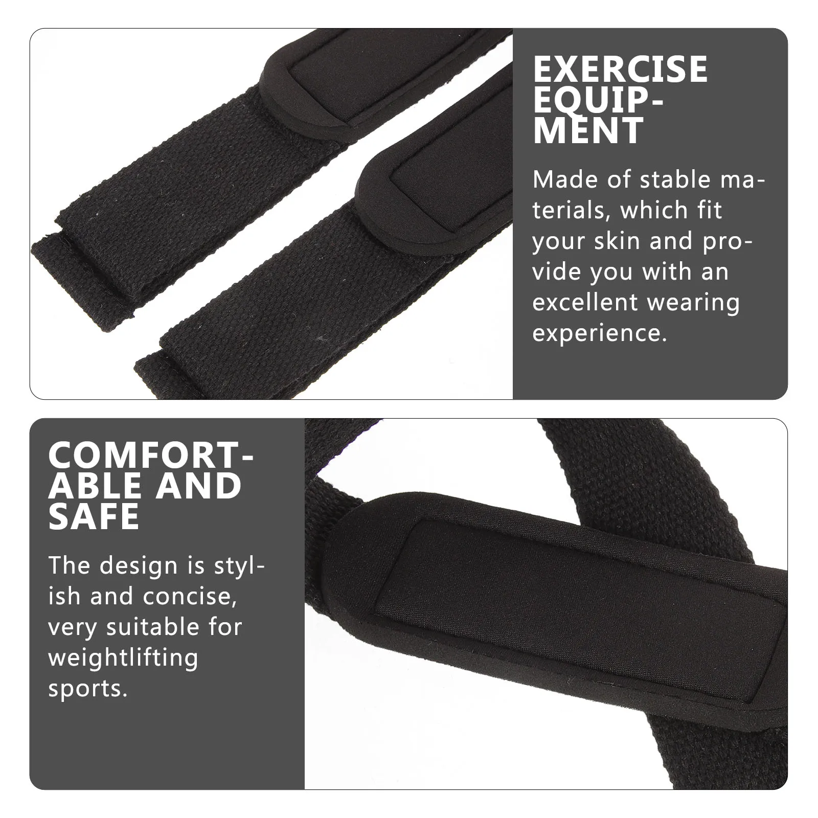 

2pcs Black Weightlifting Wrist Guards Dumbbell Straps Gym Support Anti slip Brace Sports Protective Belts Fitness Training
