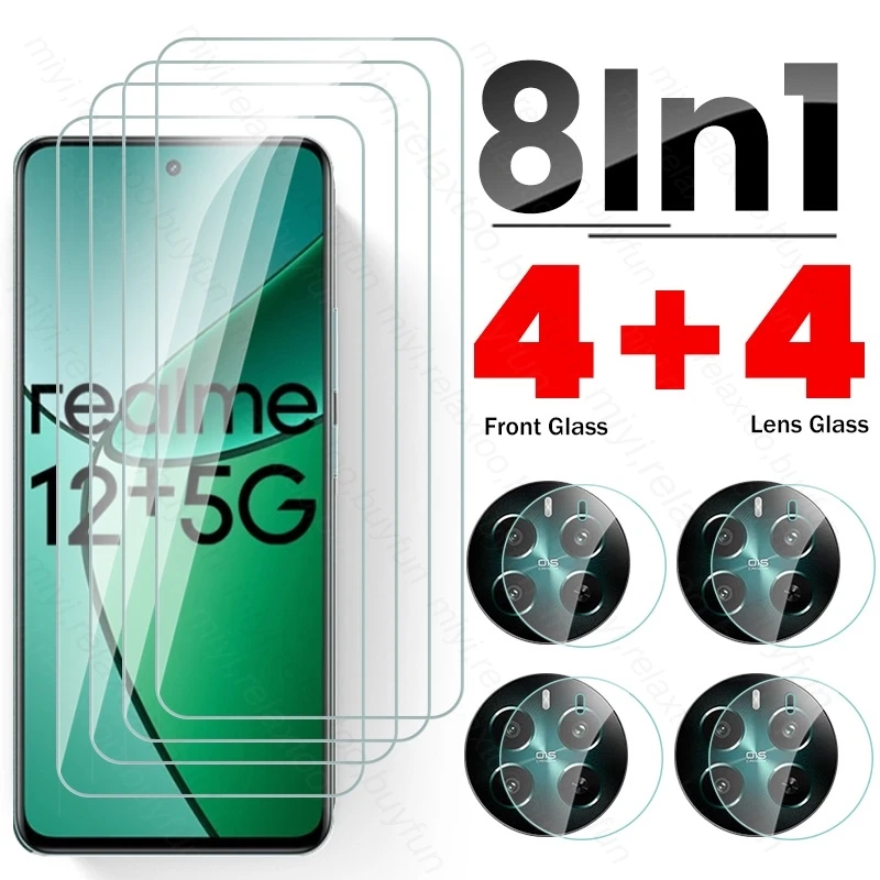 8 In 1 Tempered Glass For Realme 12+ 5G Camera Lens Screen Protectors Realme12 Realme12+ Realmi Realmy Realmu 12 Plus 12Plus 5G