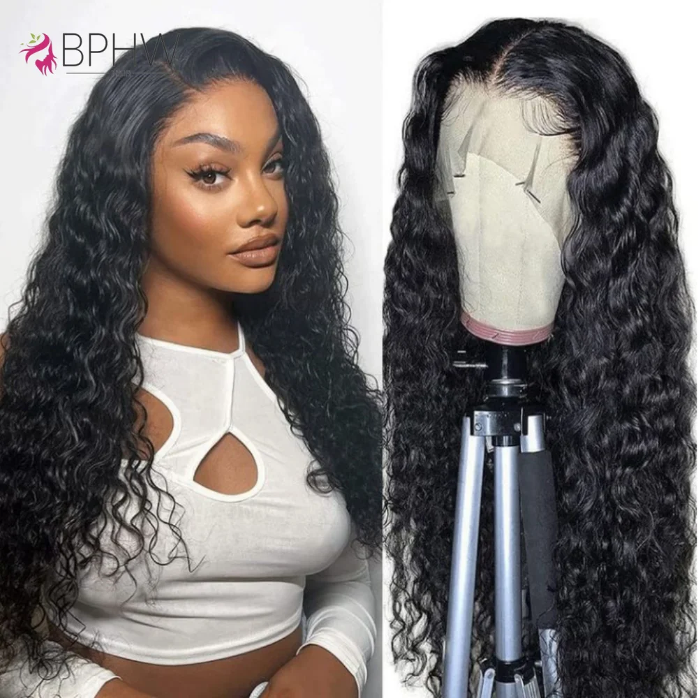 

30Inch Pre Plucked Water Wave 13x4 Lace Front Wigs 200 Density Brazilian HD Lace wigs For Black Women 4x4 Lace Closure Wig BPHW