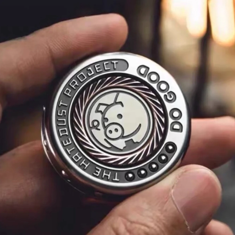 

LAUTIE The Hate Project Haptic Coin Fidget Spinner: Игрушка-антистресс из нержавеющей стали с цирконием для взрослых