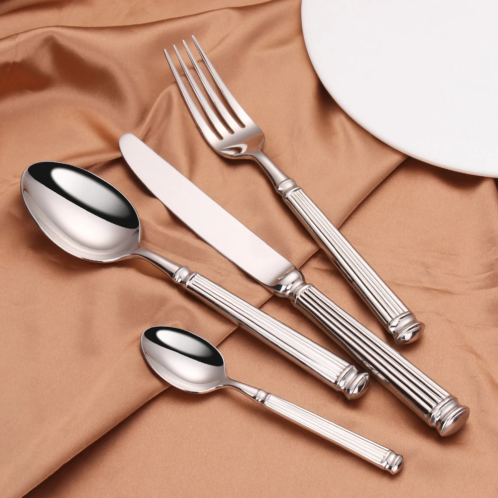 4/8/12 Pieces High Quality 18/10 Stainless Steel Cutlery Set with Knives Forks Spoons Mirror Polished Dishwasher Safe Flatware