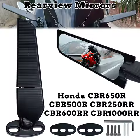Side Wing Mirrors For Honda CBR650R CBR500R CBR250RR CBR600RR CBR1000RR Motorcycle Rear Mirror Rotatable Adjustment Side Mirrors