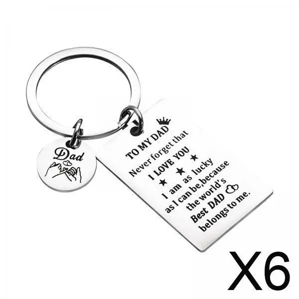 

Fathers Day Gift Keychain Stainless Steel Dad Keyring Pendant Jewelry Accessory for Son Daughter Birthday