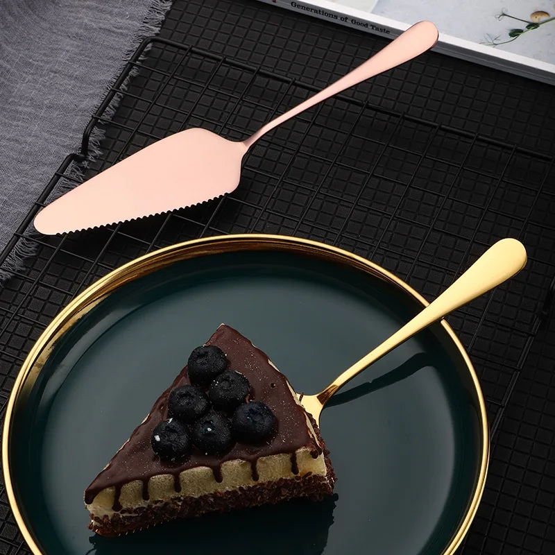 New Colorful Stainless Steel Cake Shovel Knife Pie Pizza Cheese Server Divider Knives Baking Tools Convenient Kitchen Tool