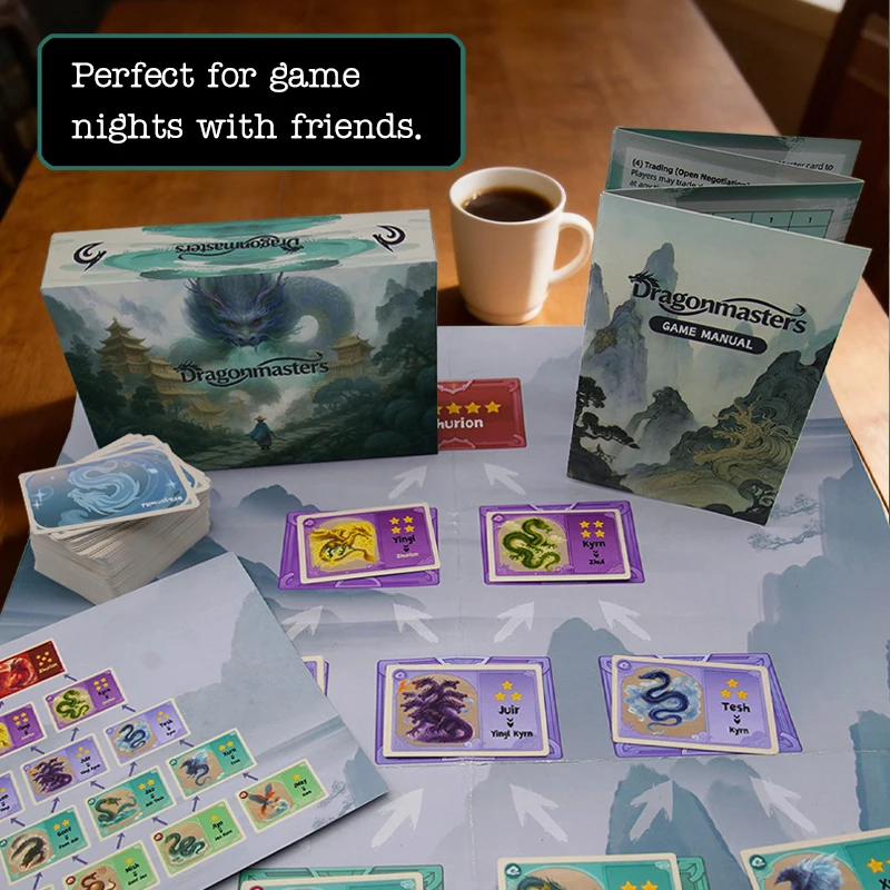 Dragon Breeding Auction Strategiekartenspiel, Aufbauen einer Brutstation, Auktionieren & Tauschen, Sammlungserstellung, Spieleabend, 3-6 Spieler