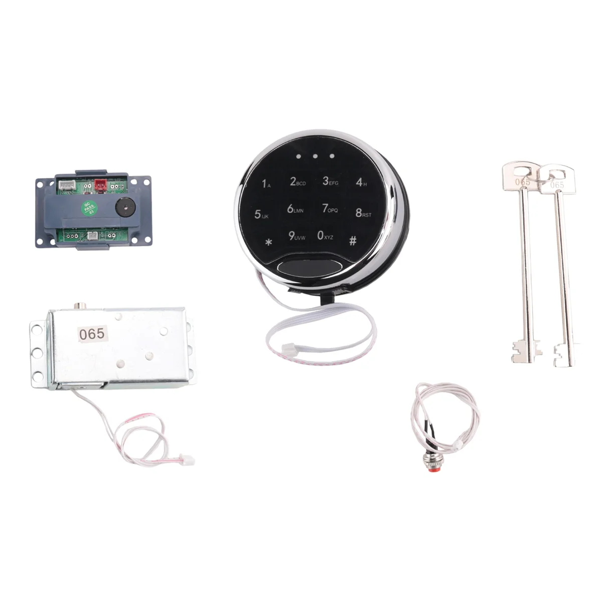 Safe Lock Replacement Electronic Safe Lock Safe Lock Kit Touch Pad/Keypad with Solenoid Lock 2 Override Keys