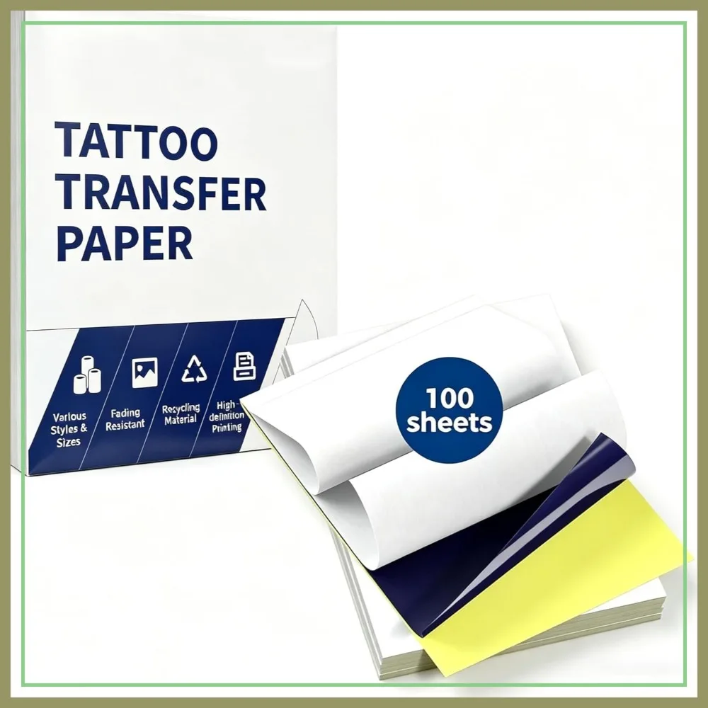 

A4 Tattoo Transfer Paper 100 Sheets, Stencil Tracing Paper for DIY Tattoo Artists