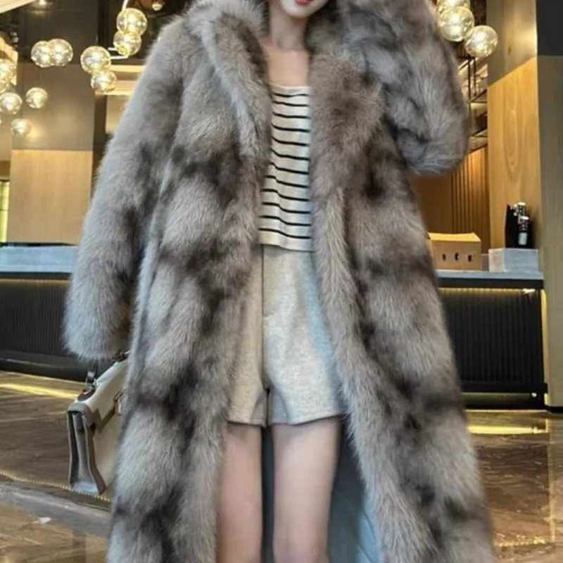 Loose Environmentally Friendly Hair Thickened Temperament Commuting Coats Winter New Fashionable Young Imitation Fox Fur Jacket