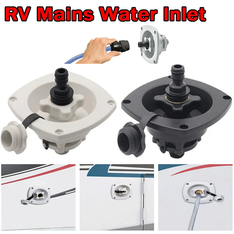 Mains Water Inlet Pressure Regulator Filler Entry Caravans RV Boat Wall-mounted Built-in Check Valves