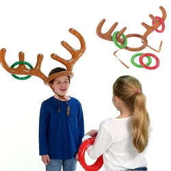 DIY Xmas Kids Gift Christmas Game Inflatable Funny Reindeer Antler Hat Ring Toss Navidad Natal New Year Outdoor Inflated Toys