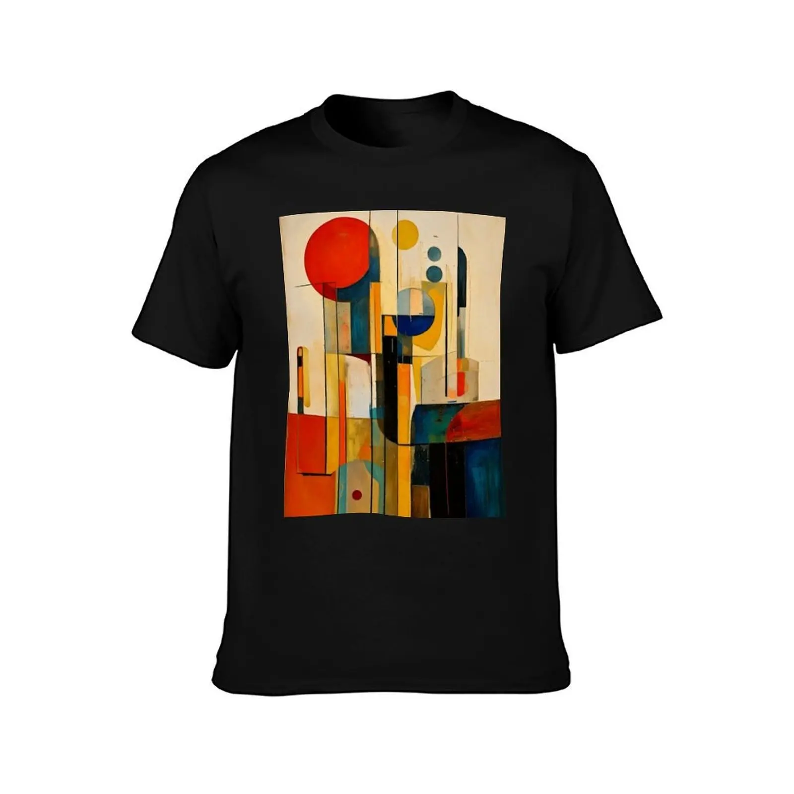 Mid-Century Modern Abstract – Vintage Earth Tone Geometric Painting – Retro Modernist Art T-Shirt man t shirt luxury T-Shirt