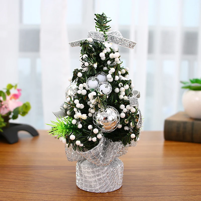 20CM Mini Merry Christmas Tree Office Desk Ornament Children Gift Festival Party Decoration For New Year