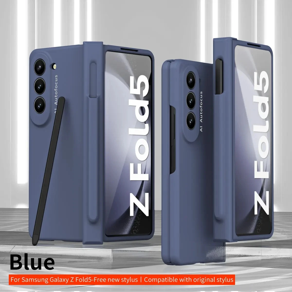 Stylish case film integrated case for Samsung zfold5 4 Skin sensitive mobile phone case with pen folding protective case