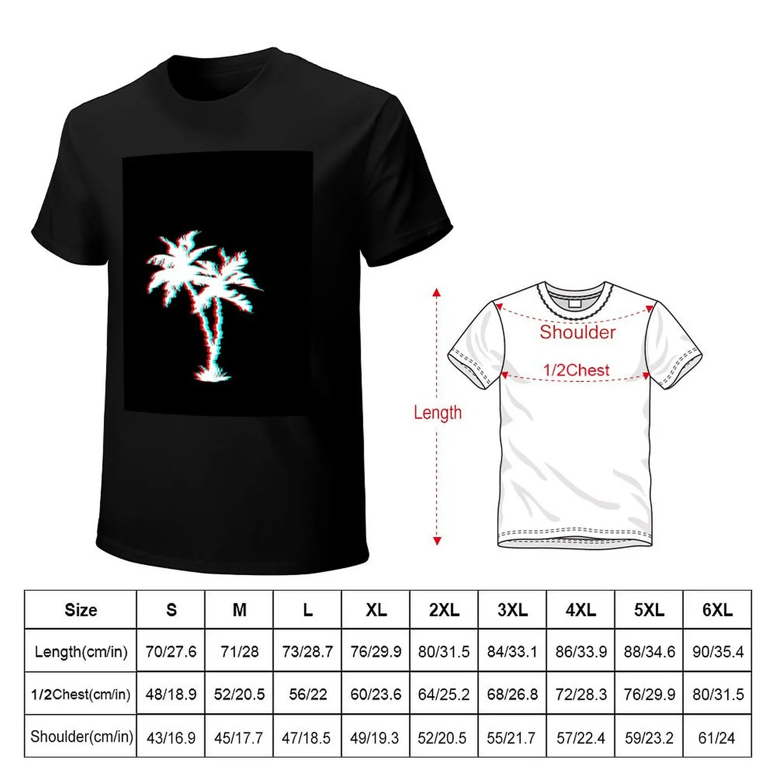 Palm Tree With Glitch effect Aesthetic Vaporwave Design Premium design T-Shirt Mechanic Work Tee Shirt