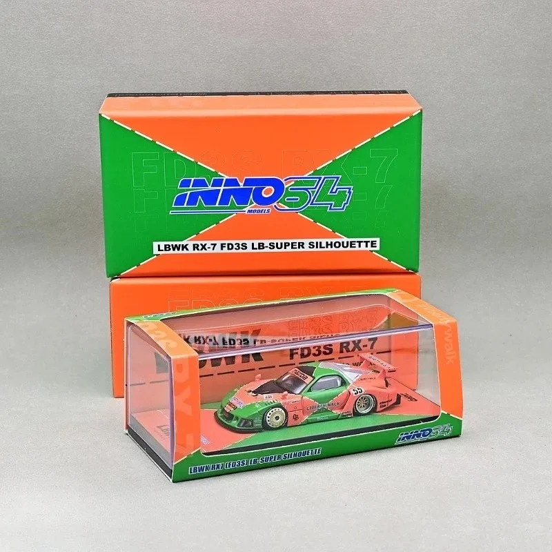 INNO 1/64 LBWK RX-7 FD3S Malaysia Fair Alloy Motor Vehicle Toy Die-casting Metal Model Collection Boy's Christmas Gifts