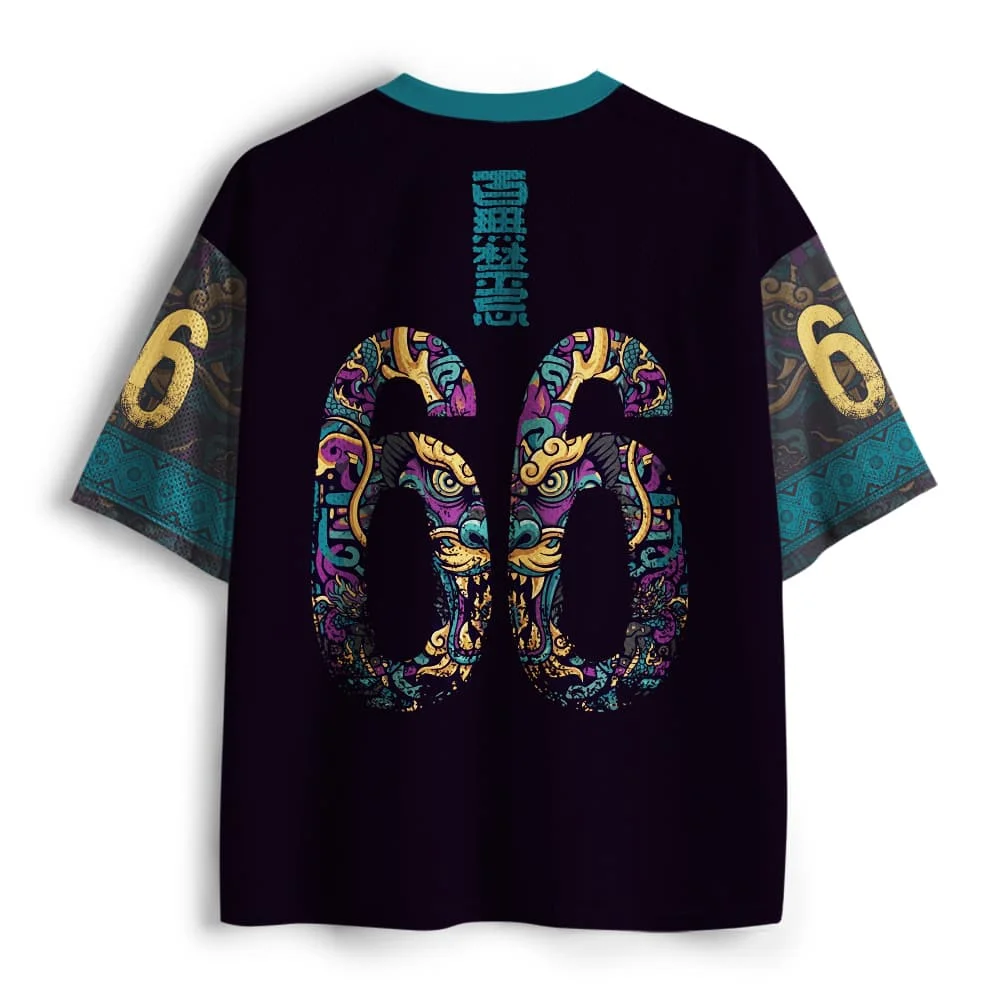 2026 Popular V-neck Mesh T-shirt with Fun Printed Short Sleeved T-shirt, Retro Streetwear, Loose Oversized Sports Mesh T-shirt