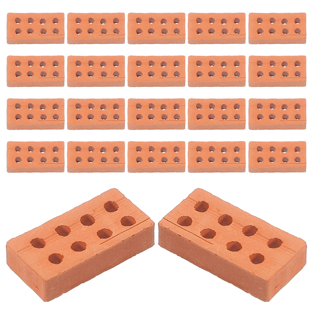 

25 Pcs Mini Bricks Small for Crafts Wall Miniature Building Blocks Dollhouse Model Handmade Layout Decors Toy Room