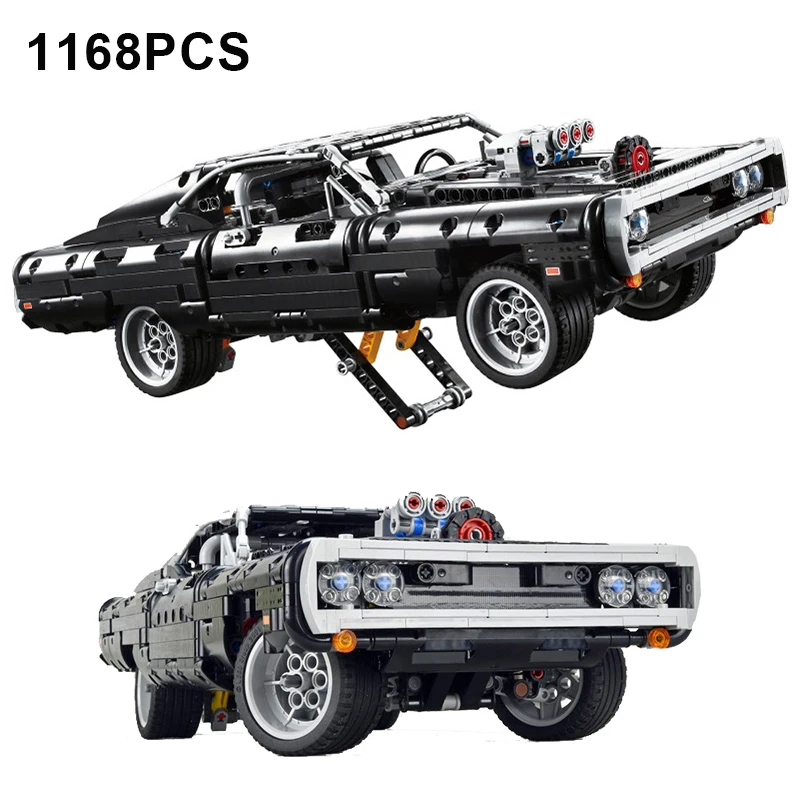 1168PCS Technical Dodge Charger Racing Car Model Building Blocks 42111 Bricks Toys in Movie Fast Furious Gift For Boys Kids