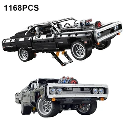 Técnico Dodge Charger Racing Car Model, Blocos de Construção, Tijolos Brinquedos no Filme, Fast Furious Gift for Boys, Kids, 42111, 1168pcs