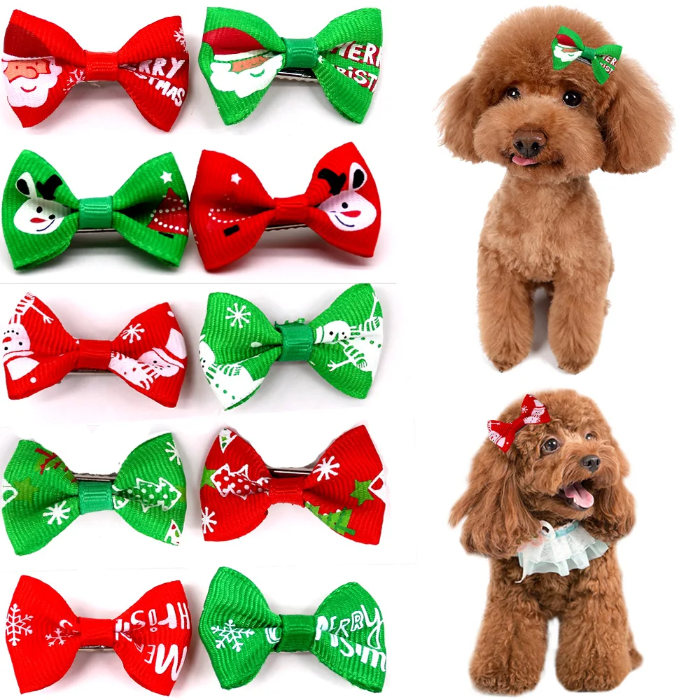 Cute Dog Hair Clips Puppy Hairpin Pet Cat Handmade Hairpin Cute Cat Hair Clips Pet Bow Hair Accessories Mix Color 10/20/50Pcs