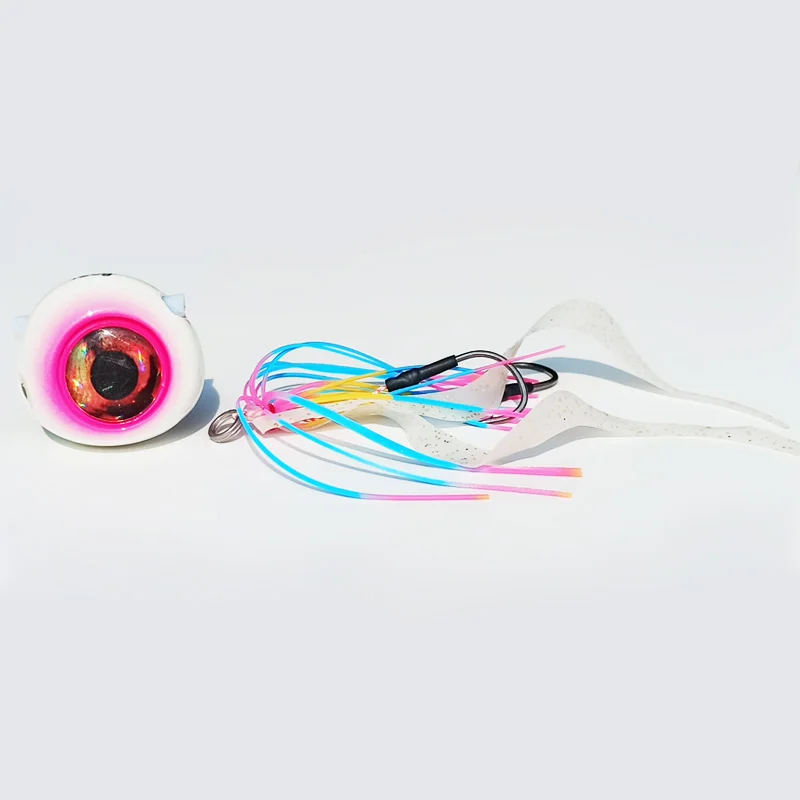 250g/150g/120g/100g/80g/60g/40g Glow Lumious Kabura Pesca Slider Snapper/Sea bream Jig head with skirt jigging lure sea jig boat