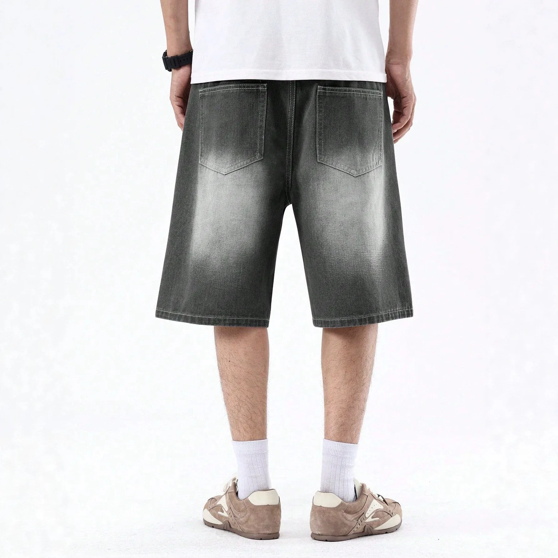 2026 Summer New Men's Versatile Jeans Shorts Personalized American Straight Five-point Pants