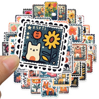 50Pcs/Set Mixed Cute Animal Stamp Stickers Decals Laptop Motorcycle Luggage Phone Waterproof Sticker for Children Toy