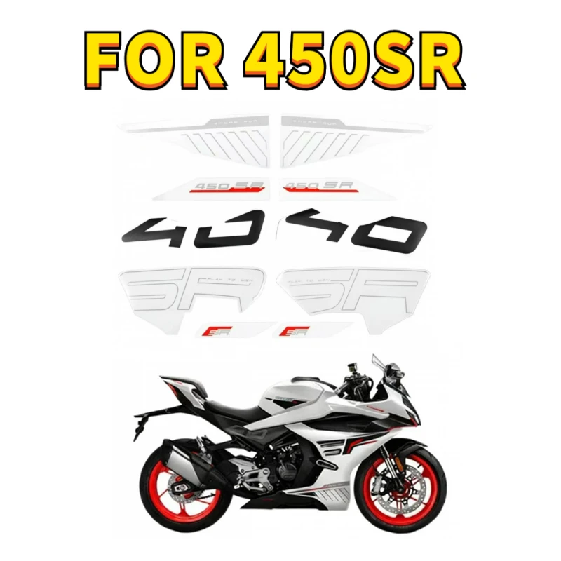 

For CFMOTO 450SR Starlight White Car Decal CF400-6 Original Part Original Sricker Shell Guard Cover Sticker Version