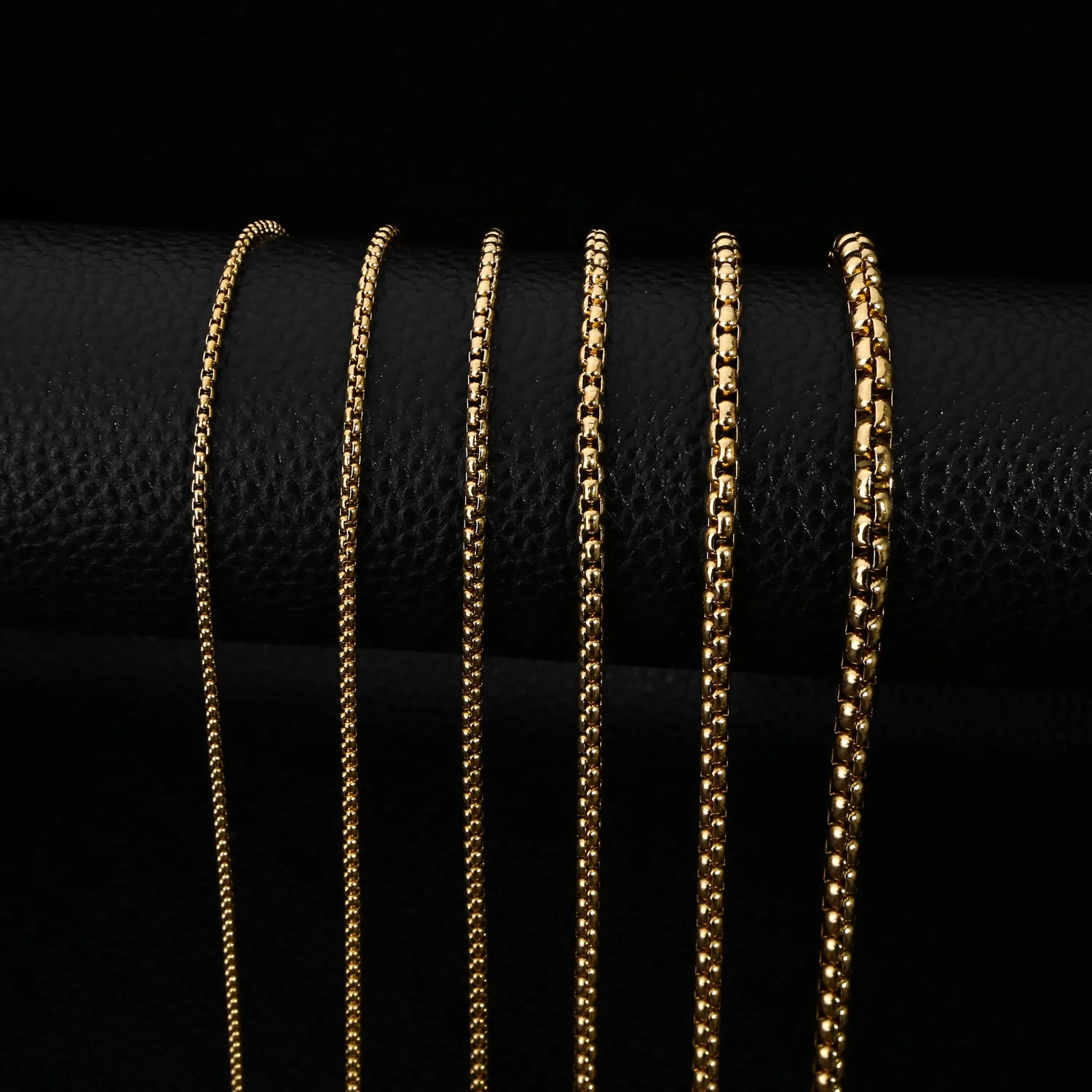 2MM/3MM Edelstahl-Halskette mit quadratischer Gliederkette für Herren und Damen, Retro-Choker in Goldfarbe, Metallschmuck, DIY-Zubehör – Detail 3