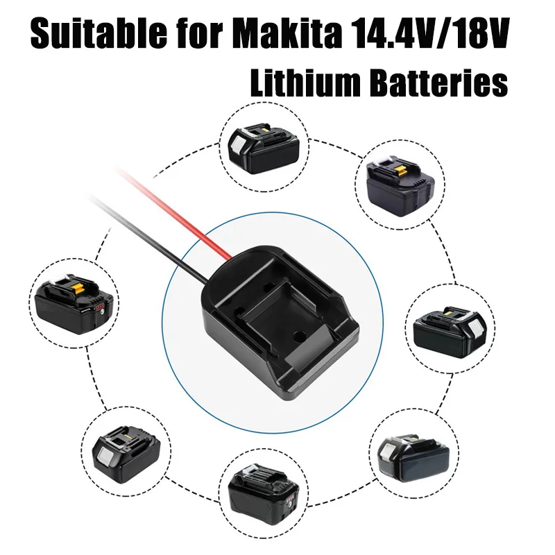 Adattatore batteria per Makita 14.4-18V Li-Ion connettore di alimentazione della batteria adattatore supporto Dock con 14 fili Awg e interruttore I/O strumento fai da te