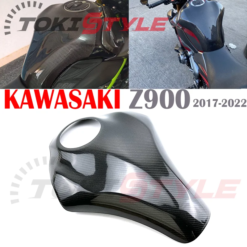 Motorcycle Accessories real carbon fiber fuel tank pad cover sticker fuel tank protection cover For Kawasaki Z900 2017 2018 2019