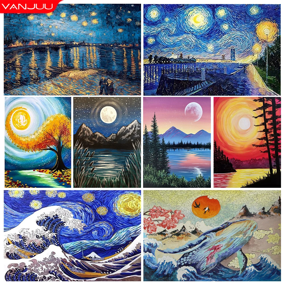 Landscape 5D DIY Diamond Painting Kit Cosmic Cross Diamond Embroidery Painting Rhinestone Mosaic Diamond Art Home Decor Painting